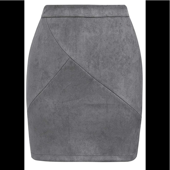 Simplee Apparel Accessories - High Waist Faux Suede Mini Short Bodycon Skirt